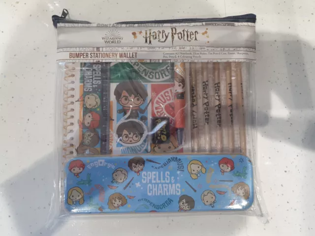 Harry Potter - Zaubersprüche + Charms Schule stationäres Set Stift Bleistiftetui Notizbuch