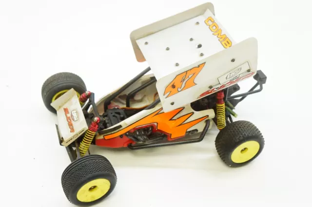 Vintage Losi 1/18 Mini Slider RC Parts Lot - Roller Chassis w/ wheels & upgrades
