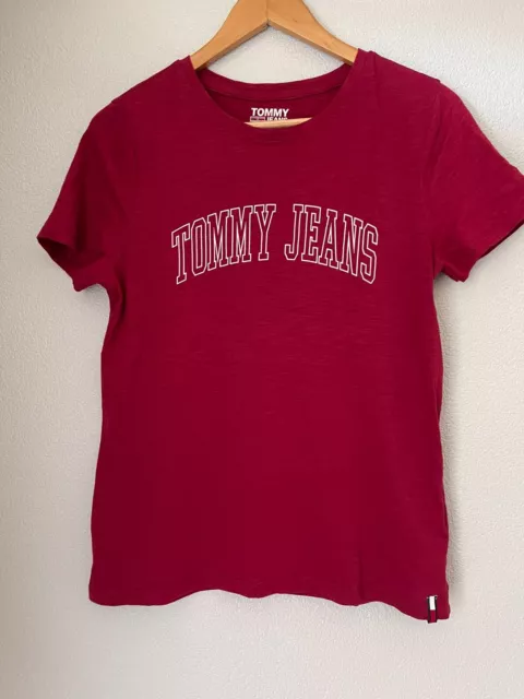 Tommy Hilfiger Womens Size M Red T- Shirt Short Sleeve 100% Cotton