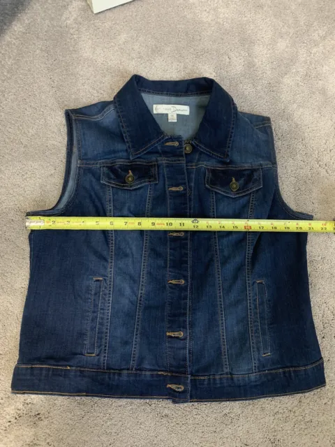 Est. 1946 Denim Blue Vest Womens M Button Front Boho Biker Hippie