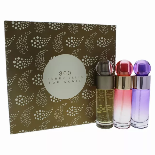 360 By Perry Ellis For Women Trio 3 Pcs Gift Set All 1.0oz Edt Spray New In Box