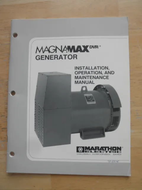 Magnamax DVR Generator Marathon Electric Installation Maintenance Operate Manual