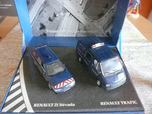 Coffret Norev 1/43 - Gendarmerie Renault Trafic + Renault 21 Nevada - Bleu