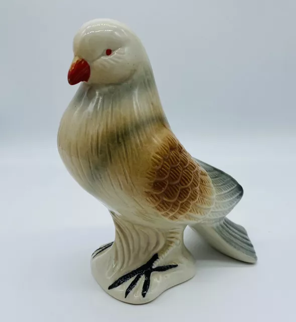 Vintage Pigeon Bird Lusterware Style Ceramic Glazed Figurine