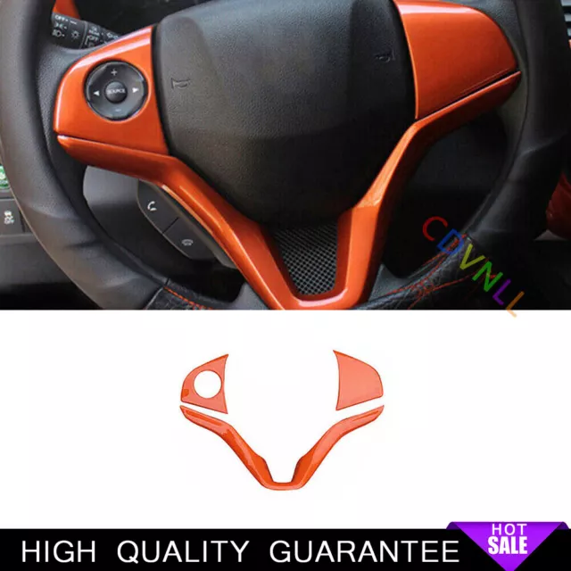 Steering Wheel Decor Cover Trim 3* For Honda Vezel HR-V 2016-2022 Bright Orange