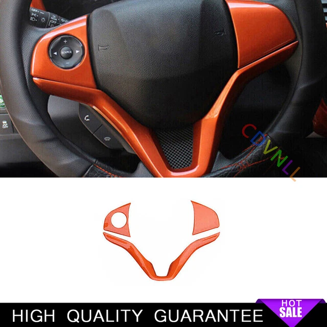 Steering Wheel Decor Cover Trim 3* For Honda Vezel HR-V 2016-2022 Bright Orange