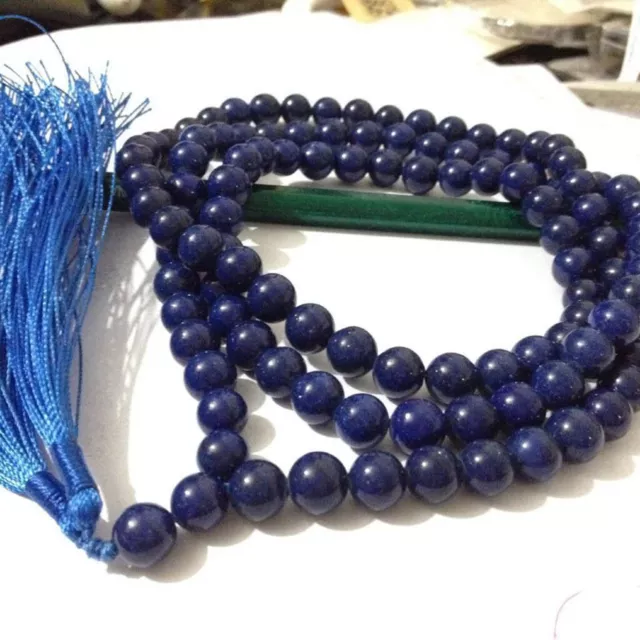 Tibetan Buddhist 8mm Lapis Lazuli Mala / Rosary 108 Beads