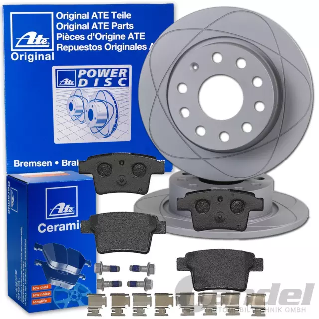 ATE PowerDisc BREMSSCHEIBEN + CERAMIC BELÄGE HINTEN für FORD MONDEO 3 III MK3