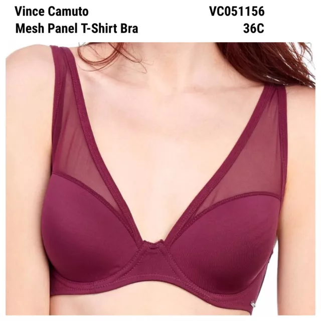 NEW VINCE CAMUTO T-Shirt Bra 38 40 42 C D Convertible Lined Black