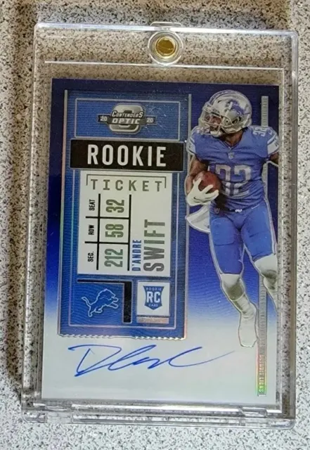 2020 Contenders Optic D'ANDRE SWIFT Rookie Ticket Auto Blue # /75. Lions RC 🔥📈