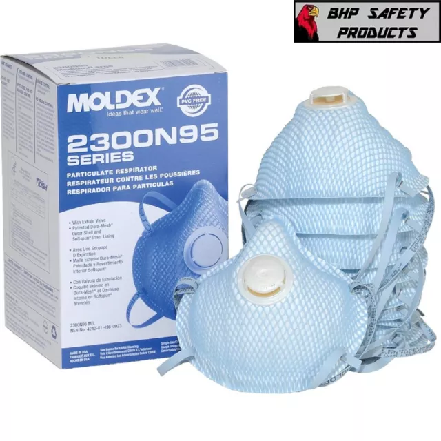 Moldex N95 Particulate Respirator W/Exhalation Valve Box of 10 Masks EXP 06/24