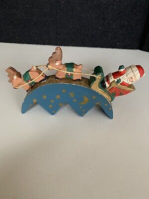 Midwest of Cannon Falls WINTERS EVE Santa Sled Wood Ornament Reindeer Sleigh