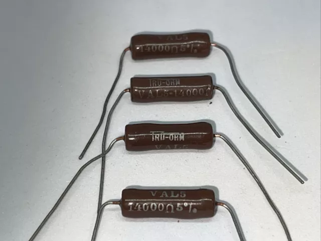 14K ohm 5 Watt Tru-Ohm Resistor’s 5% New Pack Of (4)