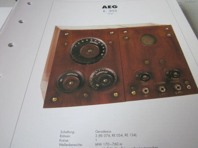 RADIO ARCHIV SCHALTPLAN 2004 AEG E 305, 1927 EUR 6,75 - PicClick DE