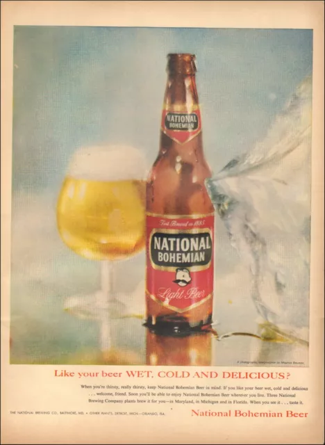 1957 Vintage ad for National Bohemian Beer retro Bottle photo  05/03/22