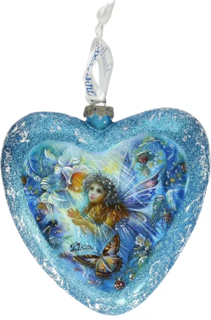 G. Debrekht Limited Edition Flower Fairy Glass Heart Ornament, 5.5"