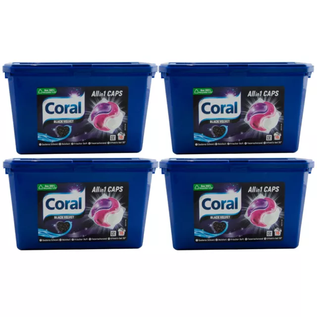 Coral All IN 1 Caps Black Velvet 4 x 16 Piece -frischer Scent - From 30°