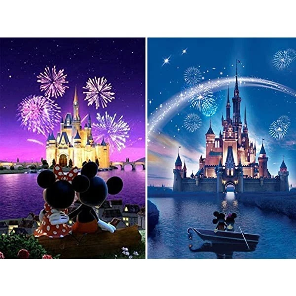 5D Diamond Painting Kits for Kids, round Diamond Art MICKEY SET CASTLE 30x40cm