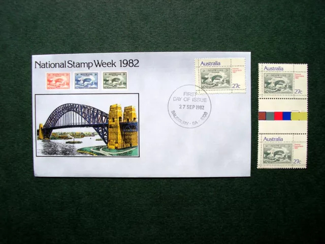 1982. National Stamp Week Of Australia. First Day Cover & Gutter Pair, Mnh.