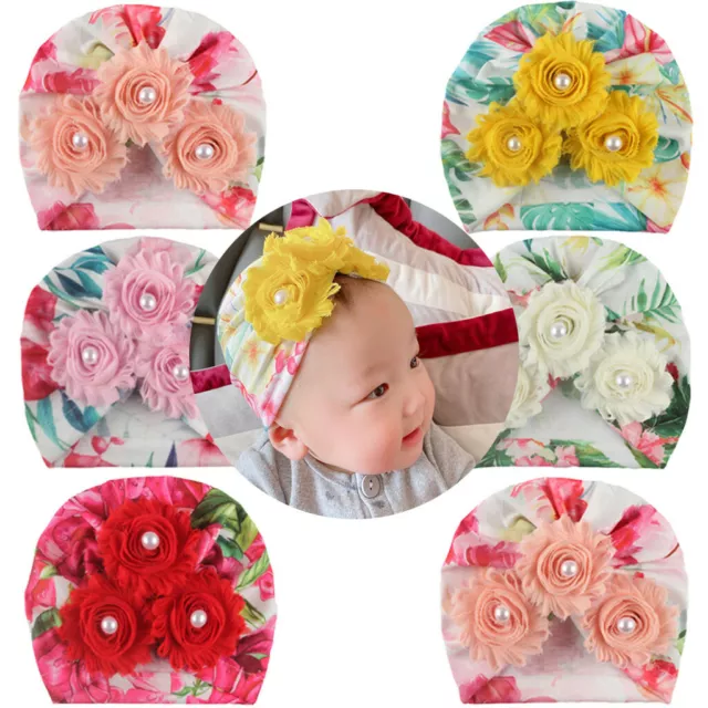 Toddler Kid Baby Infant Bow-knot Headband Beanie Turban Hat Cap Flower Head Wrap