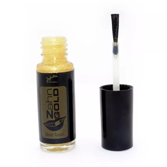 5ml ZAHNGOLD # Halloween Karneval Fasching Make-Up Goldene Zähne Gangster Prollo 2