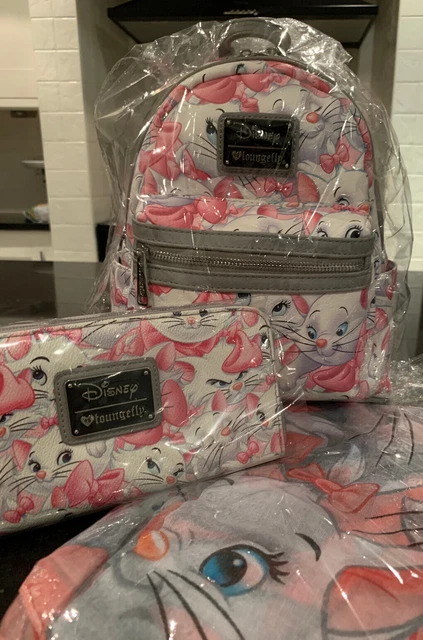 Loungefly Disney Aristocats Marie Mini Backpack Wallet Scarf AOP OG Heart Logo 2