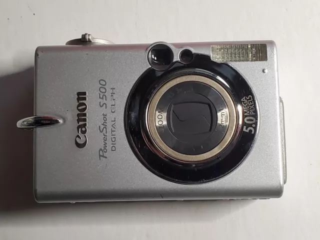 Canon PowerShot S500 Digital ELPH Compact Camera Silver With Battery CF Card