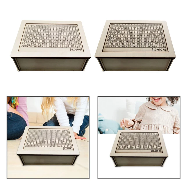 Portable Money Box with Counter Target Storage Box with Numbers Coin Box Wooden