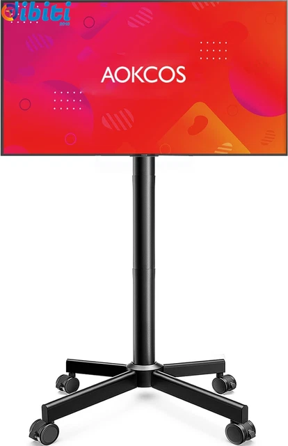 Supporto TV Mobile Con Ruote Per Schermi Da 32 A 80 Pollici – Regolabile In Altezza, VESA Fino A 600x400, Carico 50 Kg