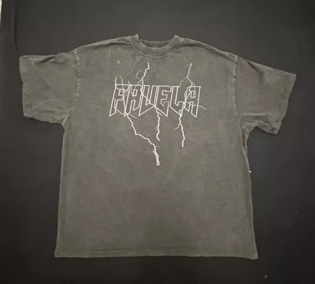 Favela Lightning Outline Enzyme Black T-shirt