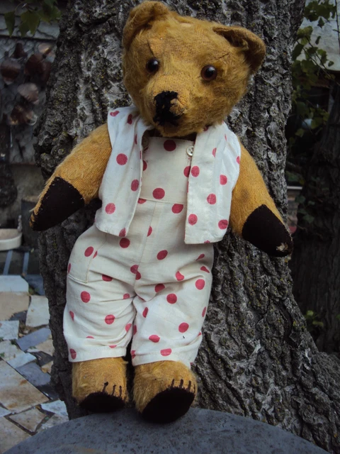 Grand Ours Ancien En Paille - 60 Cm - Très Bon État - Peluche Vintage Marron