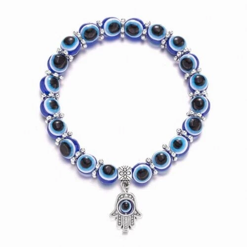 Turkish Hamsa Bead Protection Good Luck Bracelet Blue Evil Eye Jewellery Gifts