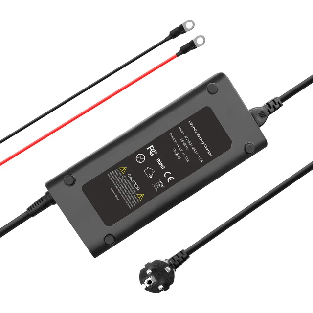 Cargador de batería de litio 14.6V 10A DC UE para fosfato de hierro litio LiFePO4 nuevo