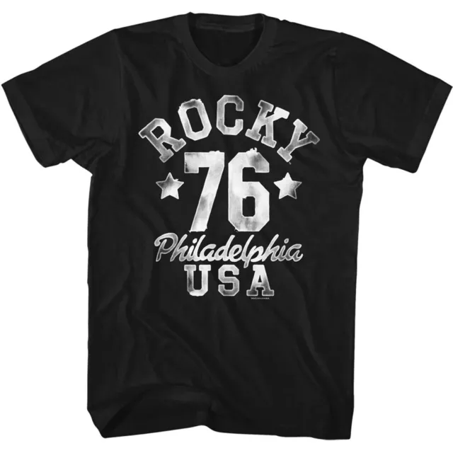 Rocky Movie Logo Philadelphia USA 76 Silver Stars Men's T Shirt