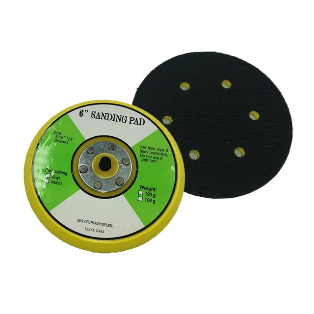 Almohadilla de lijado papel de lija amarillo 6 pulgadas/150 mm 5/16\""*24T disco de pulido