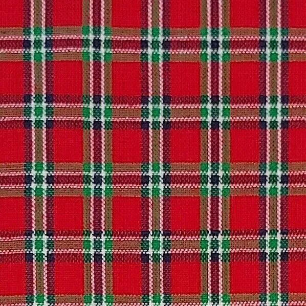 Cotton Homespun Fabric Plaid 127 Red Blue Green White BY THE YARD Free Ship