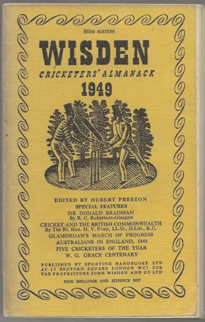 1949 Wisden Cricketers’ Almanack Linen Cover