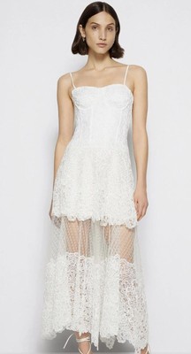 Jonathan Simkhai Harlow Lace Midi Dress Size Small White NEW W/ TAGS Retail $895