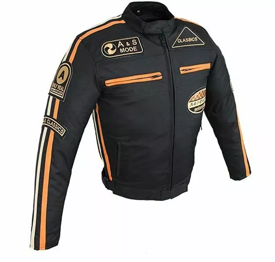 Motorrad & Freizeit Textil Jacke Biker Custom Polyester Jacket Retro Protektoren