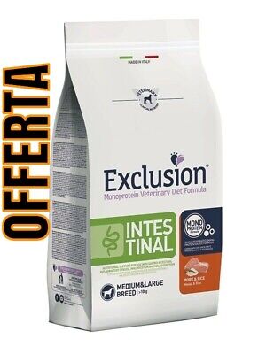 Exclusion Diet Intestinal Medium/Large Breed Maiale-Riso 12 Kg Lunga scadenza
