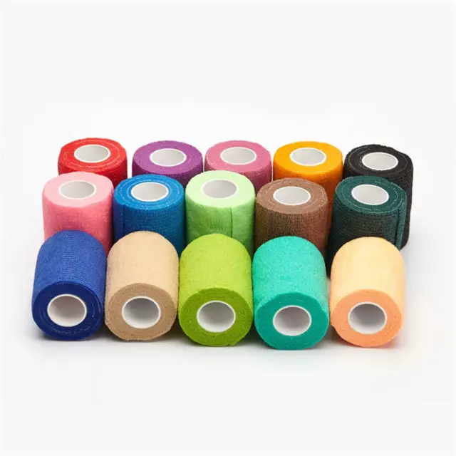 12x Pet Horse Dog Cat Wound Vet Cohesive Bandage Self Adherent Animals Wrap Tape 2