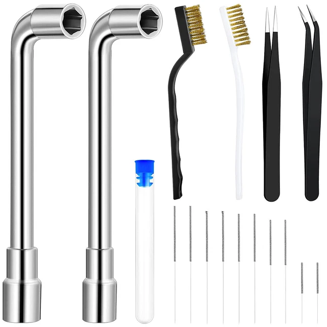 16pcs 3D Printer Nozzle Wrench Cleaning Kit with 2 Tweezers 2 Cleaning  //