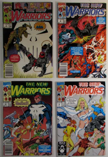 The New Warriors Lot of 4 #7,8,9,10 Marvel (1991) 1st Series 1st Print Comics