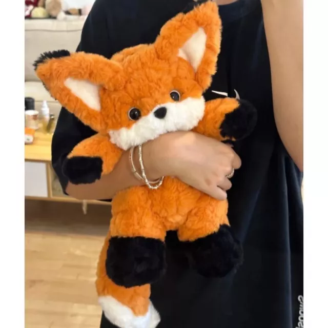 1pc Fox Shaped Dog Chew Toy, Short Plush, No Stuffing, Squeaky