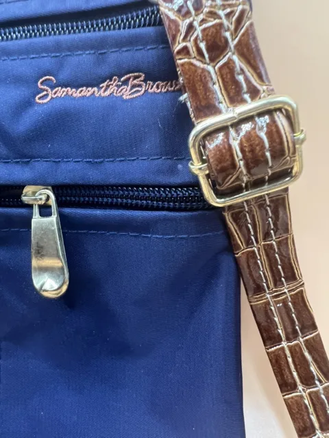 Samantha Brown MINI 8" Nylon Crossbody Bag w/Hook & Removable Strap Navy blue
