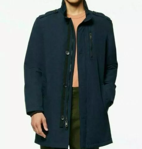 Marc New York Andrew Marc Men's Military Quilted Jacket Cullen Coat NAVY Medium