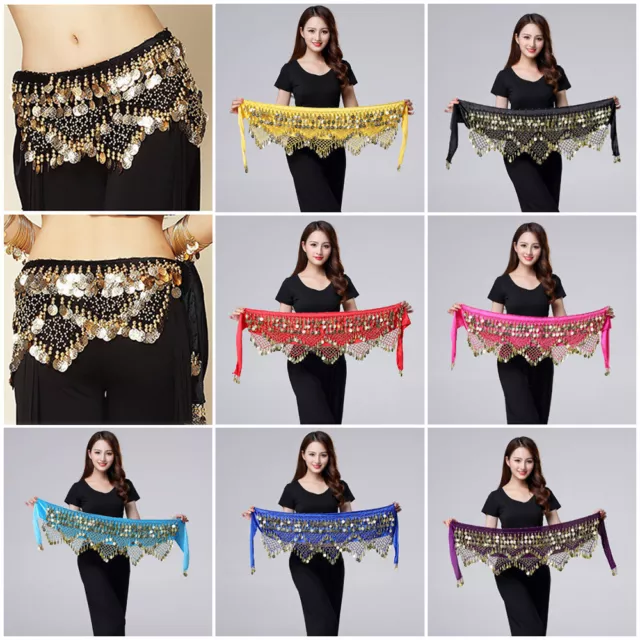 Women Belly Dance Waist Chain Triangle Hip Scarf Bellydance Coins Waist Belt