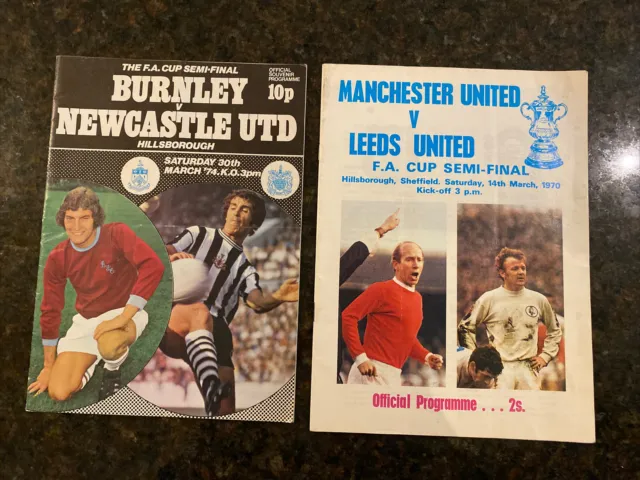 Job Lot Bundle Collection x 2 FA Cup Semi Final Football Programmes 1970 & 1974