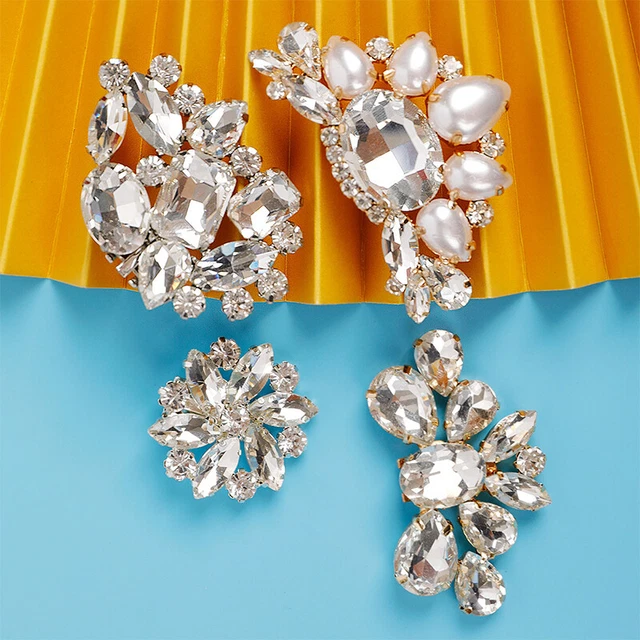 1PC Women High Heel Rhinestone Wedding Shiny Clips Clamp Shoe Decorations
