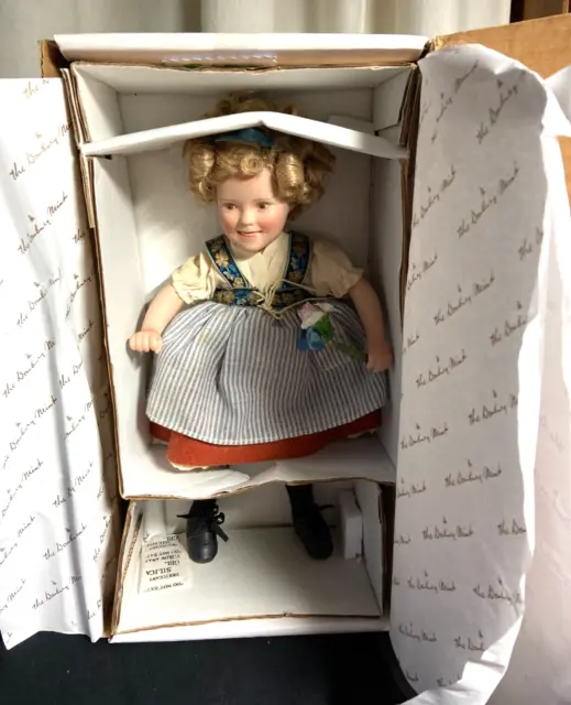 Shirley Temple Heidi Movie Classics Danbury Mint Porcelain Doll COA Vintage